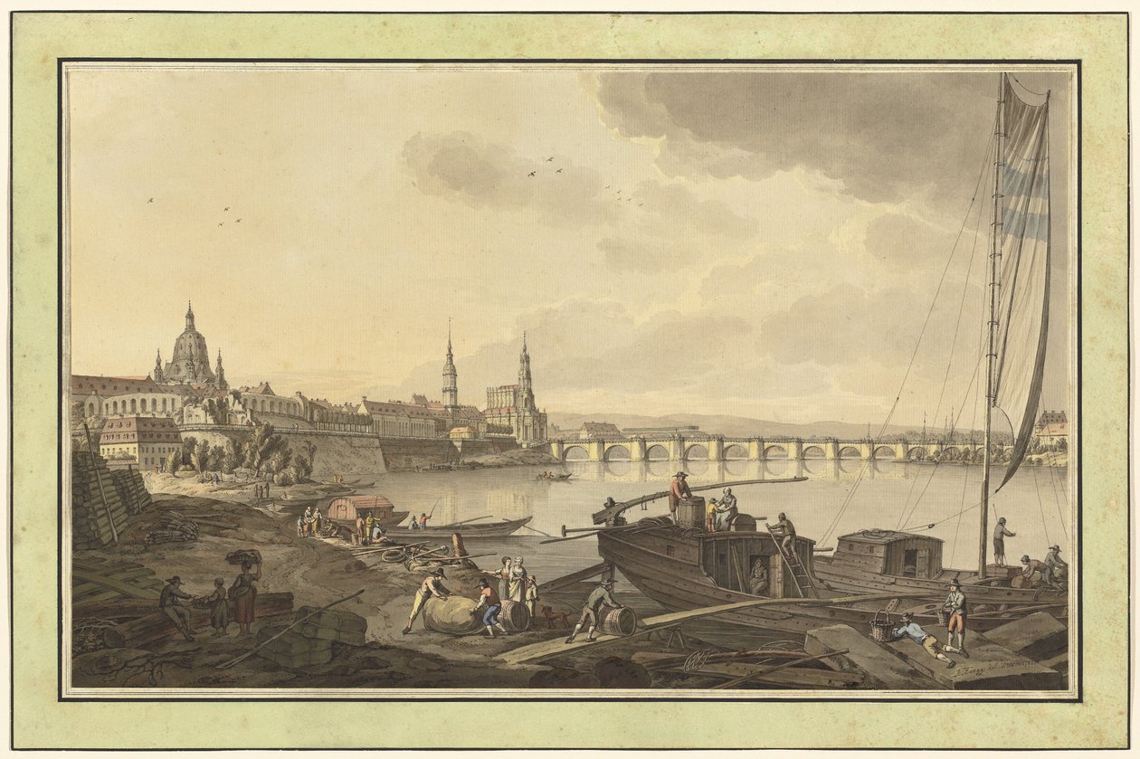 Dresden das margens do rio Elba de Adrian Zingg