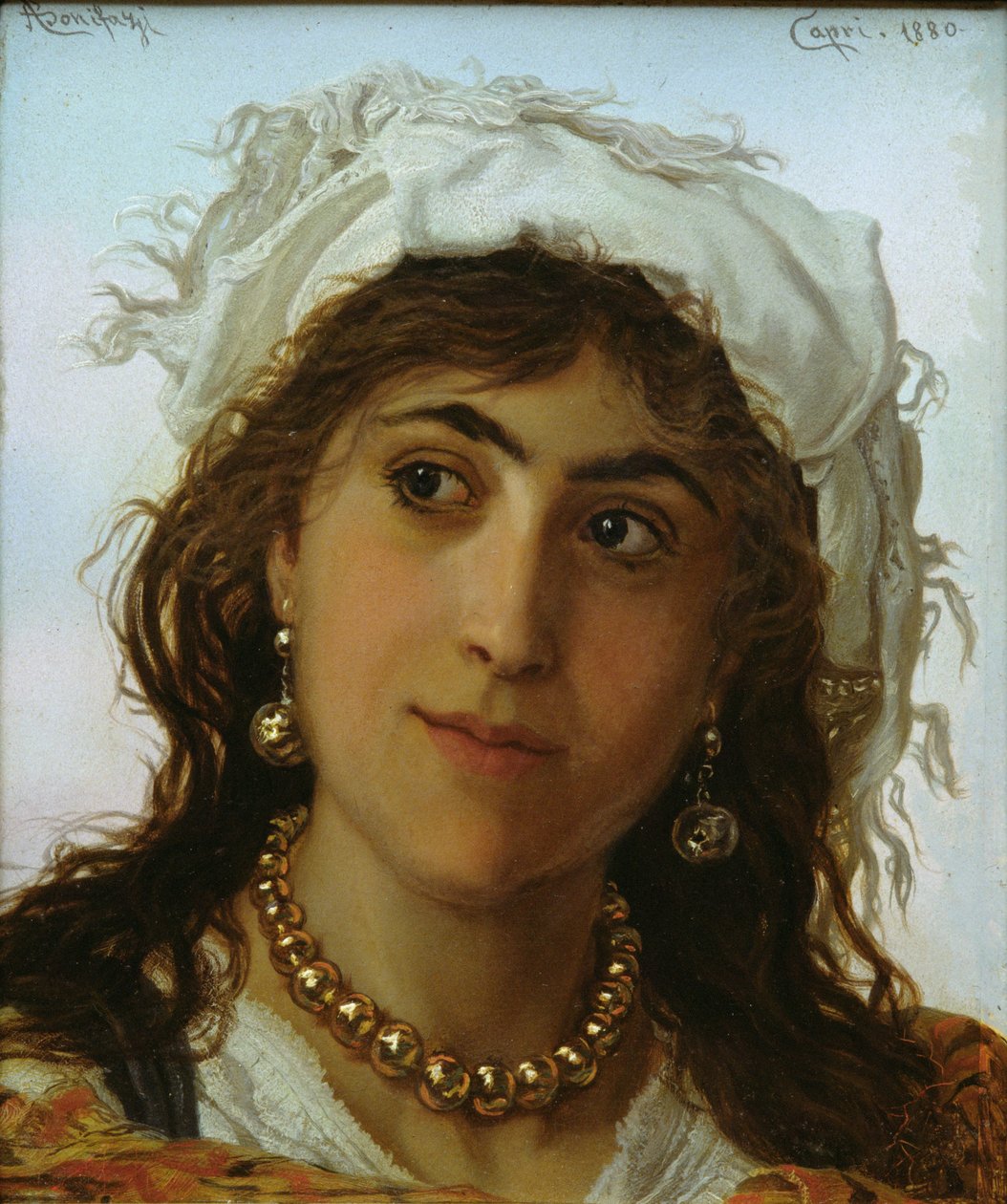 Uma garota de Capri, 1880 de Adriano Bonifazi