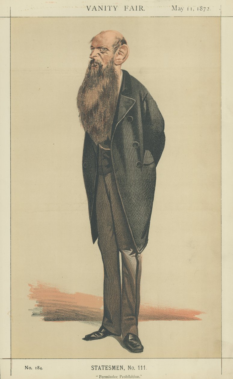 Sir Wilfrid Lawson (litografia a cores) de Adriano Cecioni