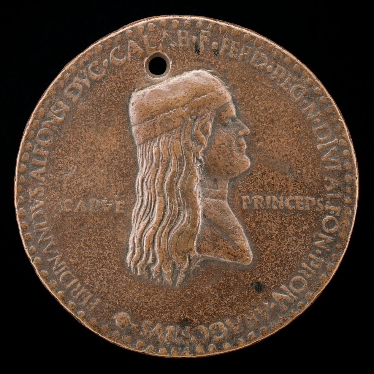 Fernando II de Aragão, falecido em 1496, Príncipe de Cápua e Rei de Nápoles em 1495 [obv], 1494 ou antes. de Adriano Fiorentino