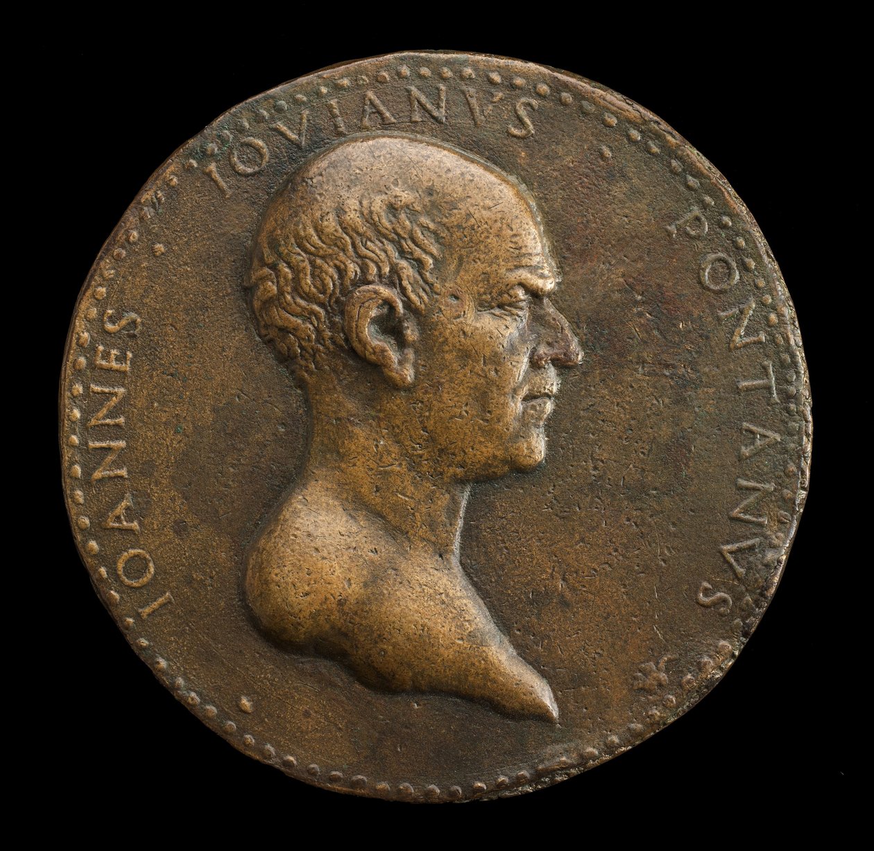 Giovanni Gioviano Pontano, 1426-1503, Poeta [anverso], 1488 ou depois. de Adriano Fiorentino