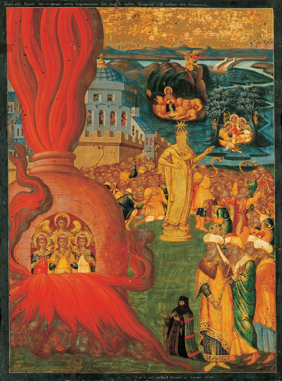 A história de Daniel e os três jovens na fornalha ardente de Adrianoupolitis Konstantinos