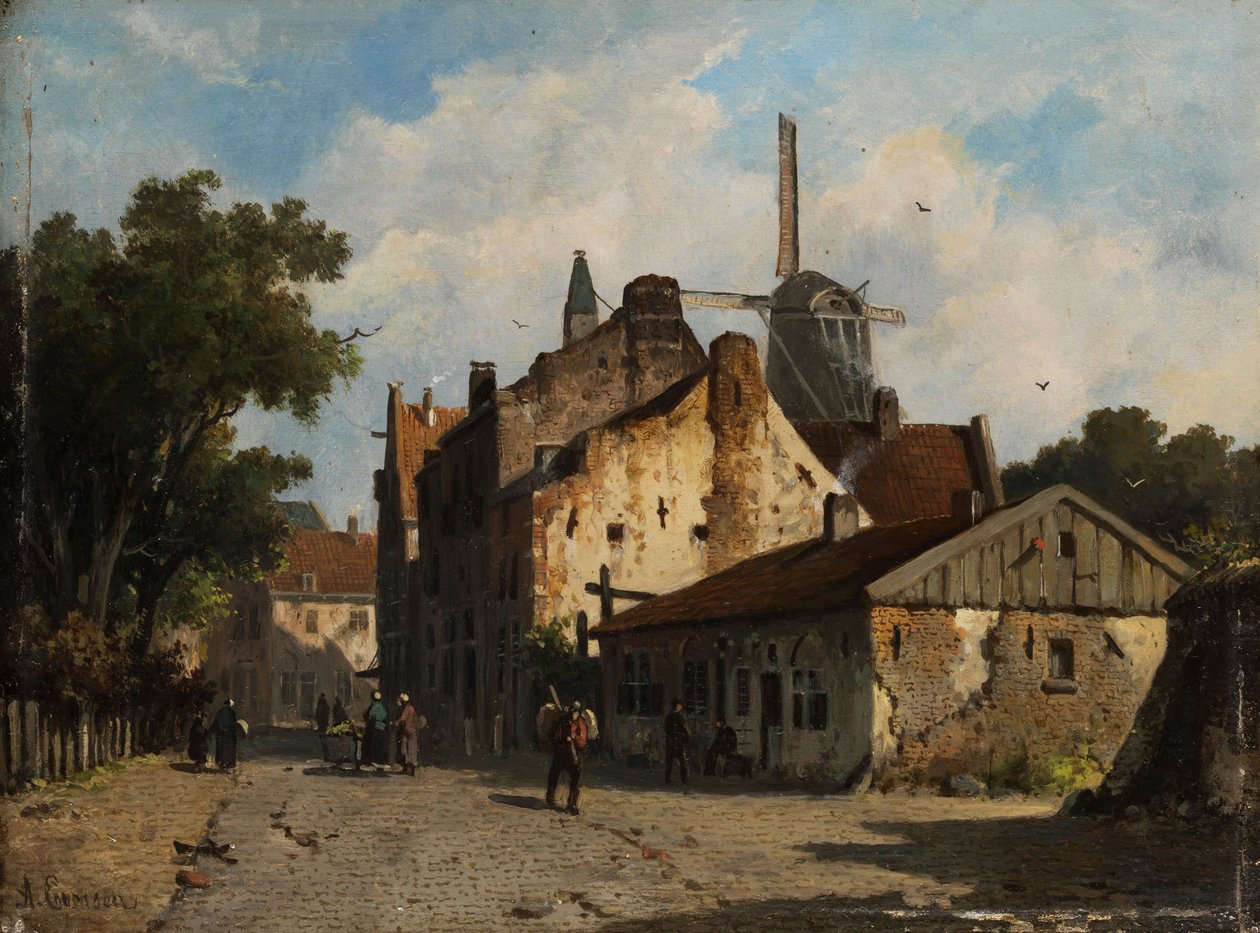 Olhe em uma rua suburbana holandesa. de Adrianus Eversen