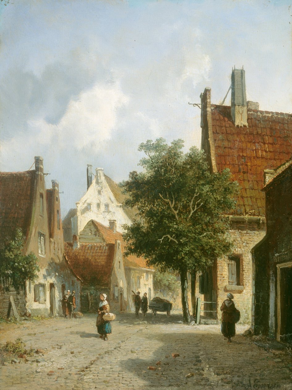 Cena de rua de Amsterdã de Adrianus Eversen