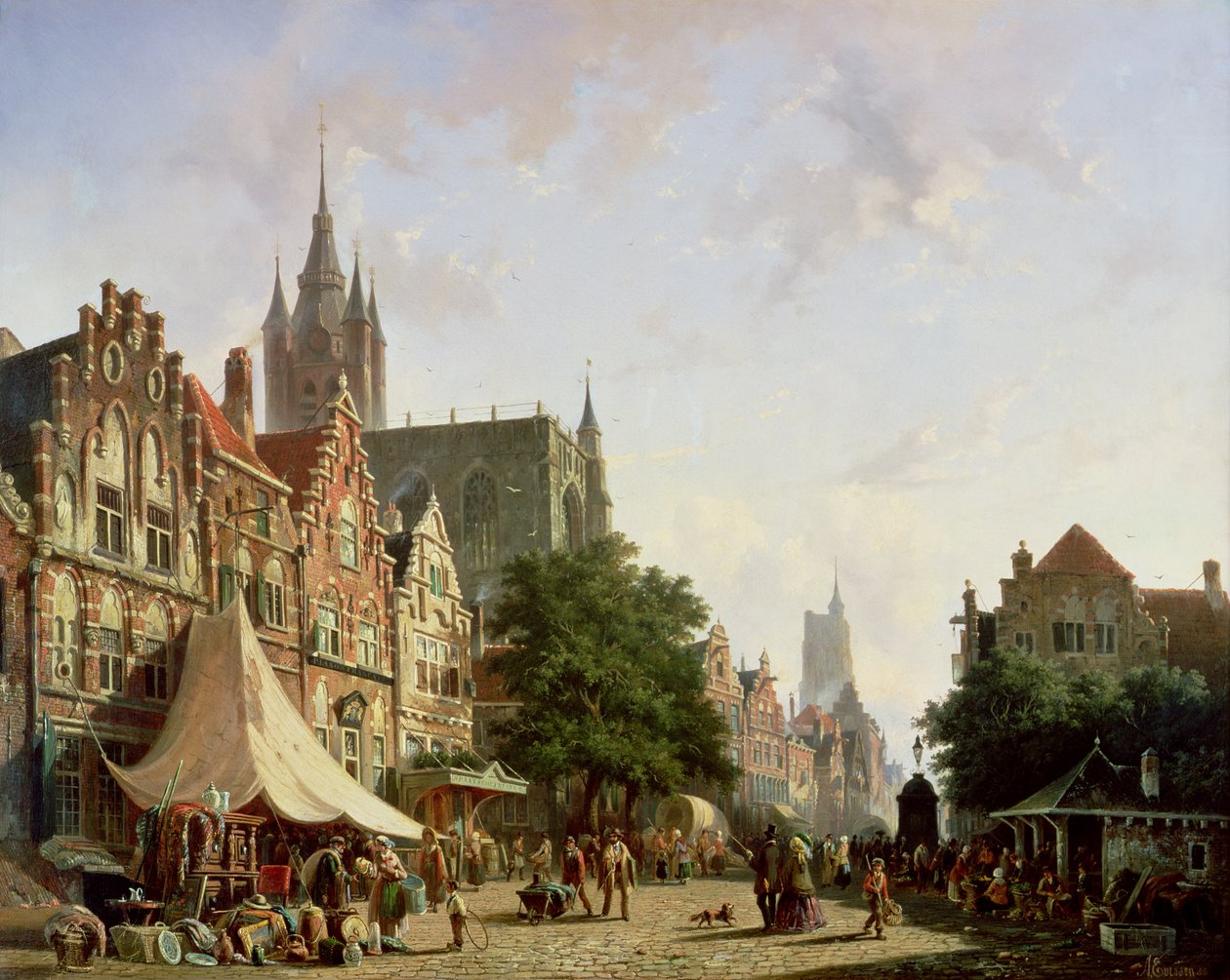Cena de rua holandesa de Adrianus Eversen
