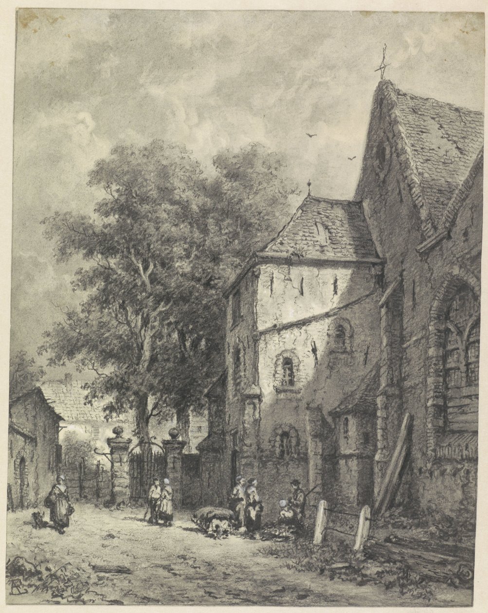 Vista por uma igreja de Adrianus Eversen