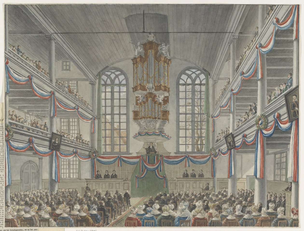 Celebração do bicentenário do Seminário de Remonstrantes, 1834 de Adrianus Gerardus van Schoone