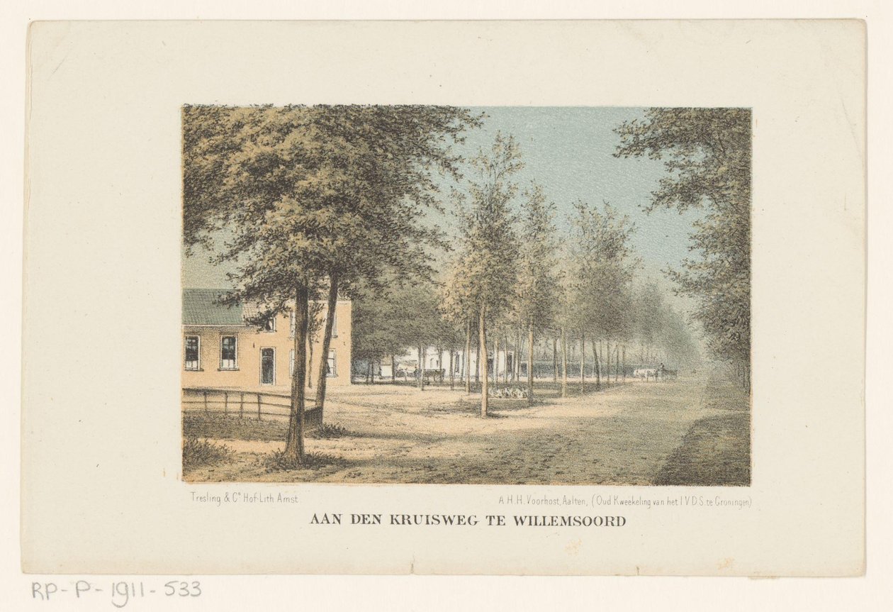 Cara em Willemsoord No Kruisweg em Willemsoord (título no objeto) de Adrianus Hidde Heremiet Voorhorst