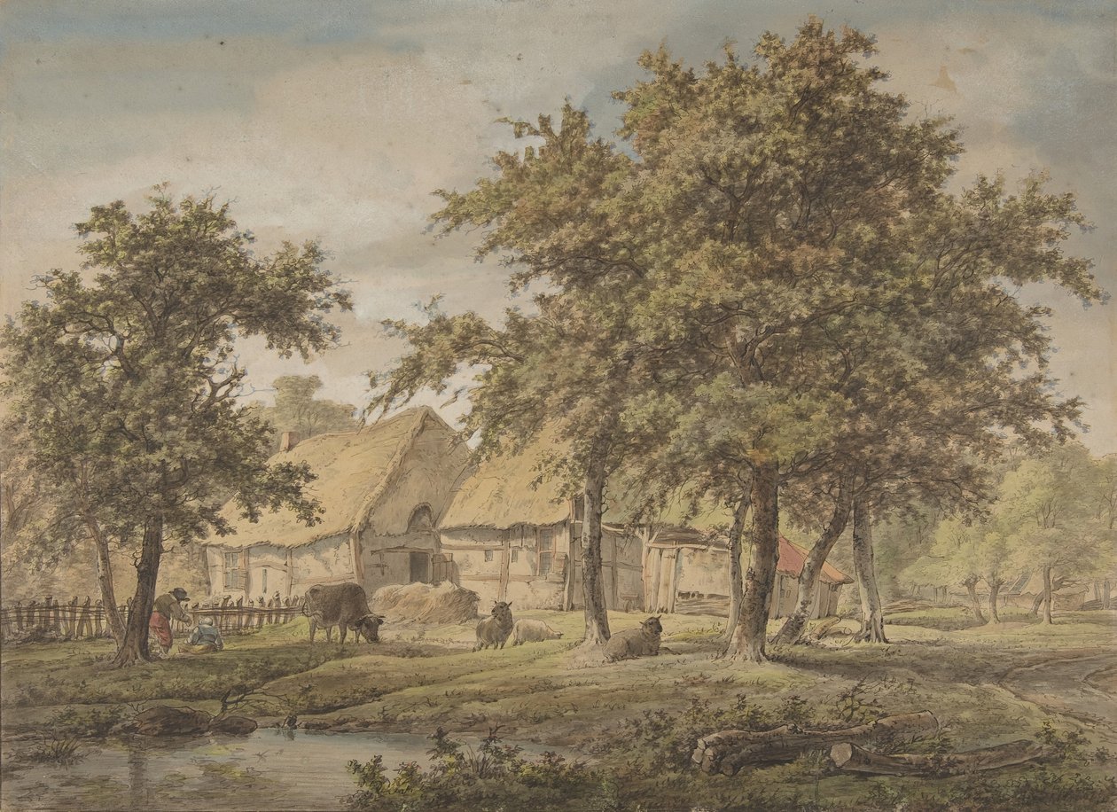 Paisagem com casa de campo, 1757-1837. de Adrianus de Visser
