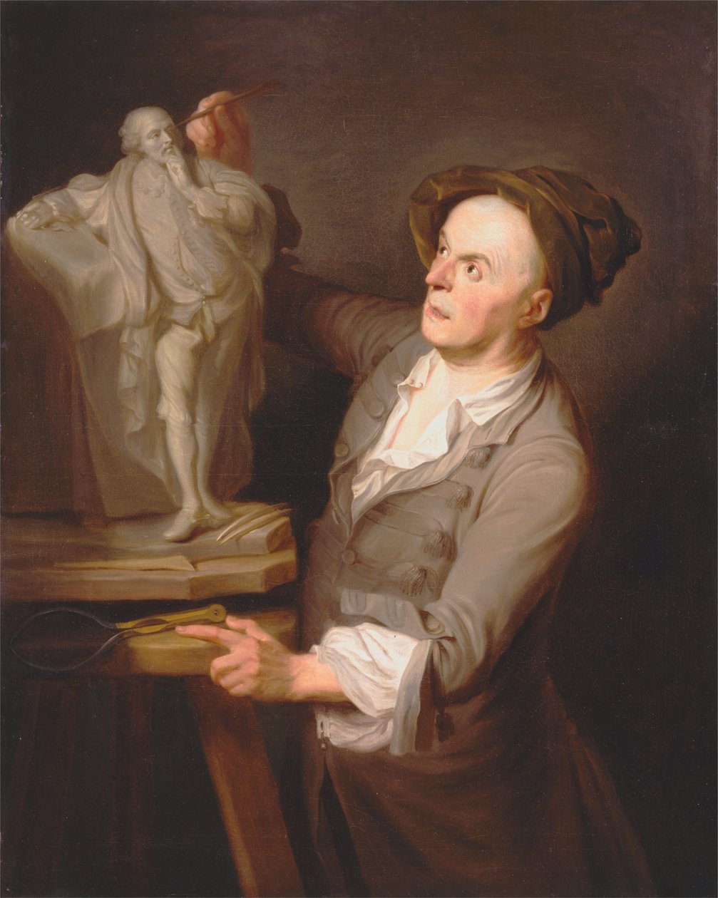 Louis-Francois Roubiliac Modelando Seu Monumento a Shakespeare de Adrien Carpentiers