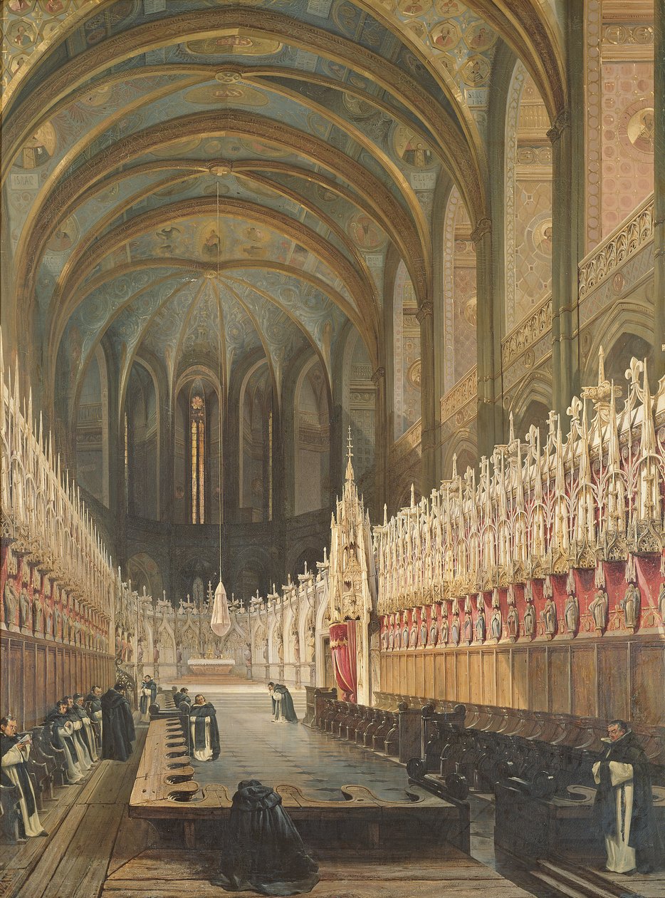 Interior da Catedral de Albi, 1832 de Adrien Dauzats