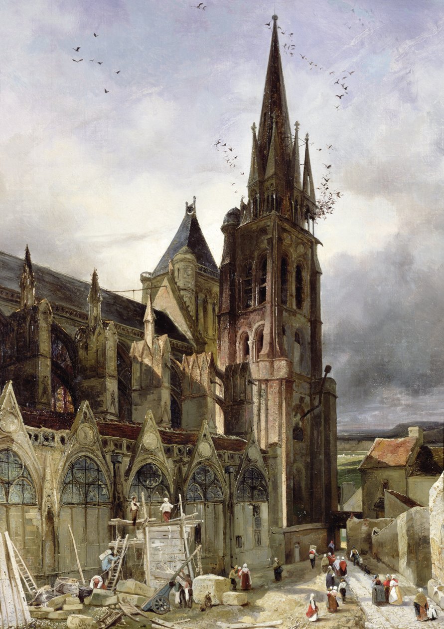 Restaurando a Igreja da Abadia de St. Denis em 1833 de Adrien Dauzats