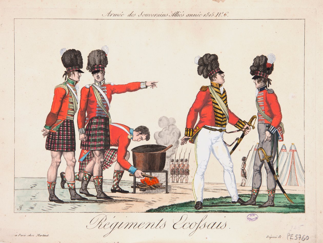 Regimentos escoceses, Exército dos soberanos aliados, 1815 de Adrien Pierre Francois Godefroy
