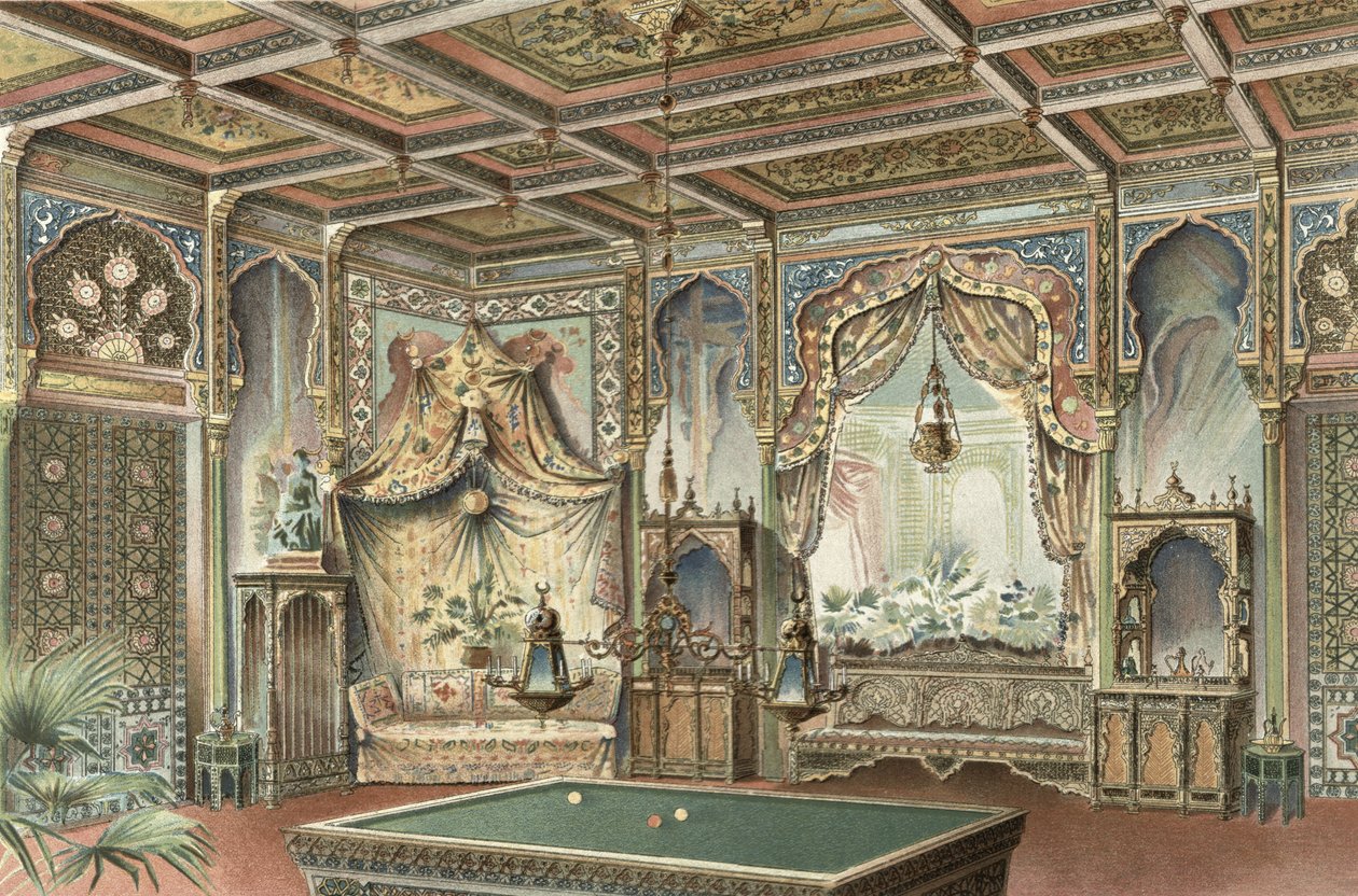 Uma sala de bilhar moura, ilustração de 