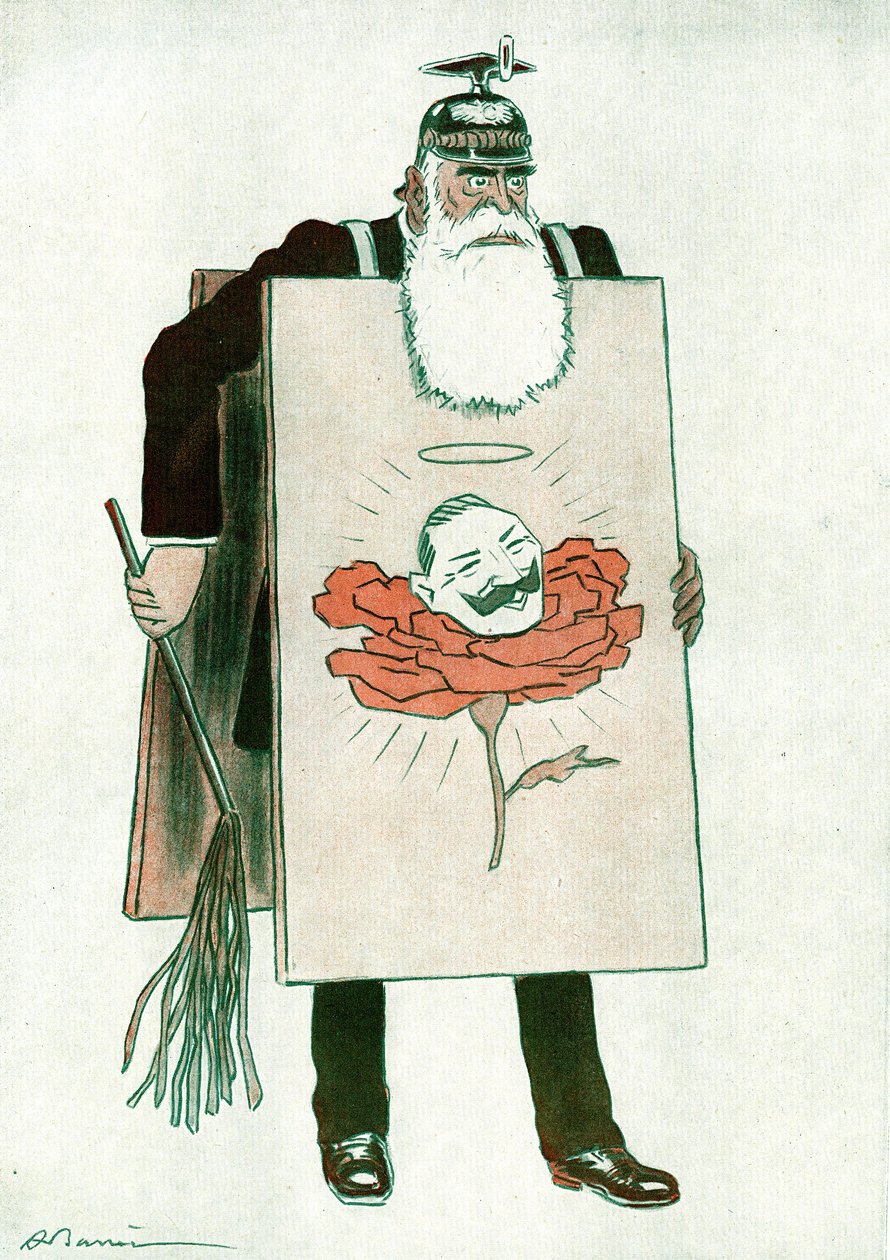 Cartoon do primeiro-ministro grego Stephanos Skouloudis (1836-1928) Desenho de Adrien Barrere (1874-1931) em Fantasio 01/10/1916 de Adrien Barrere