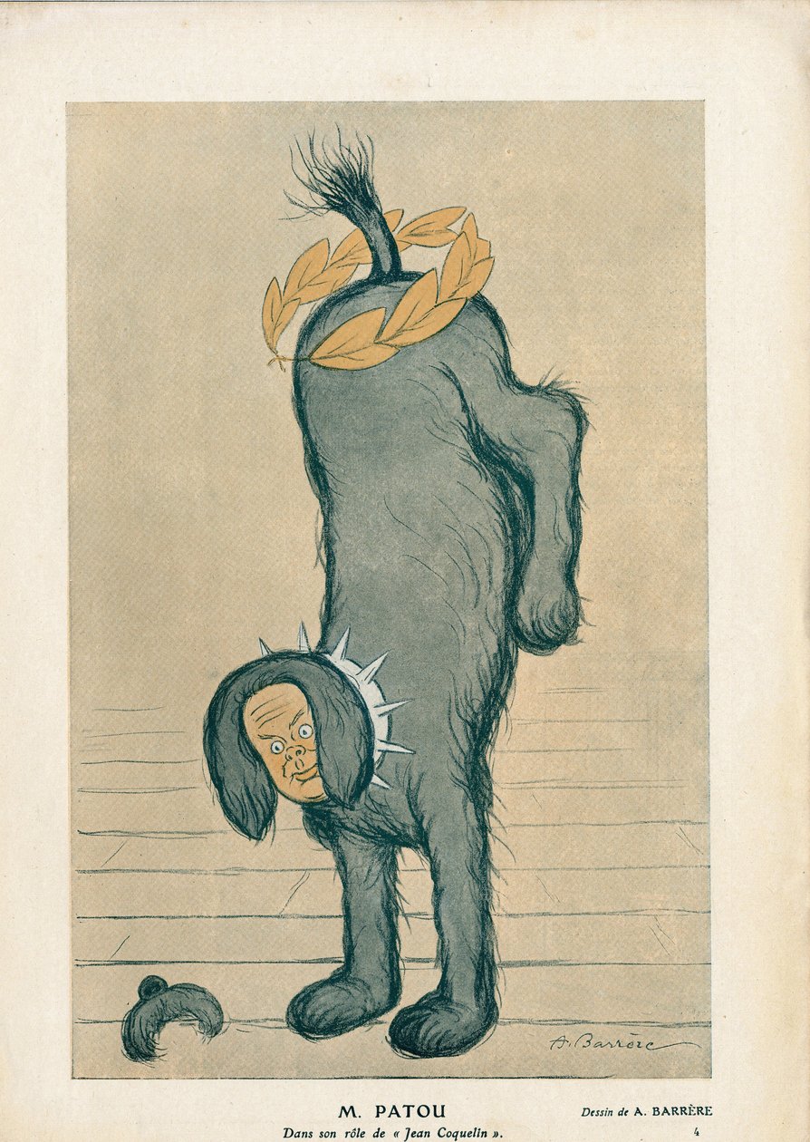 Personagem da peça "Chantecler" de Edmond Rostand Jean Coquelin no papel do cão Patou - Fantasio de Adrien Barrere