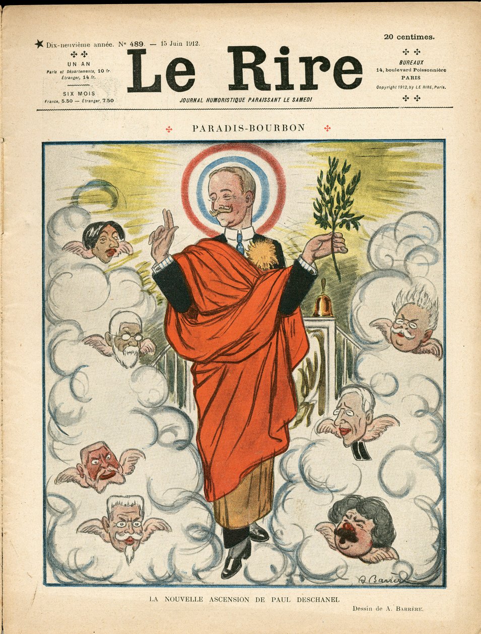 Capa de "Le Lire", sátira colorida de Adrien Barrere