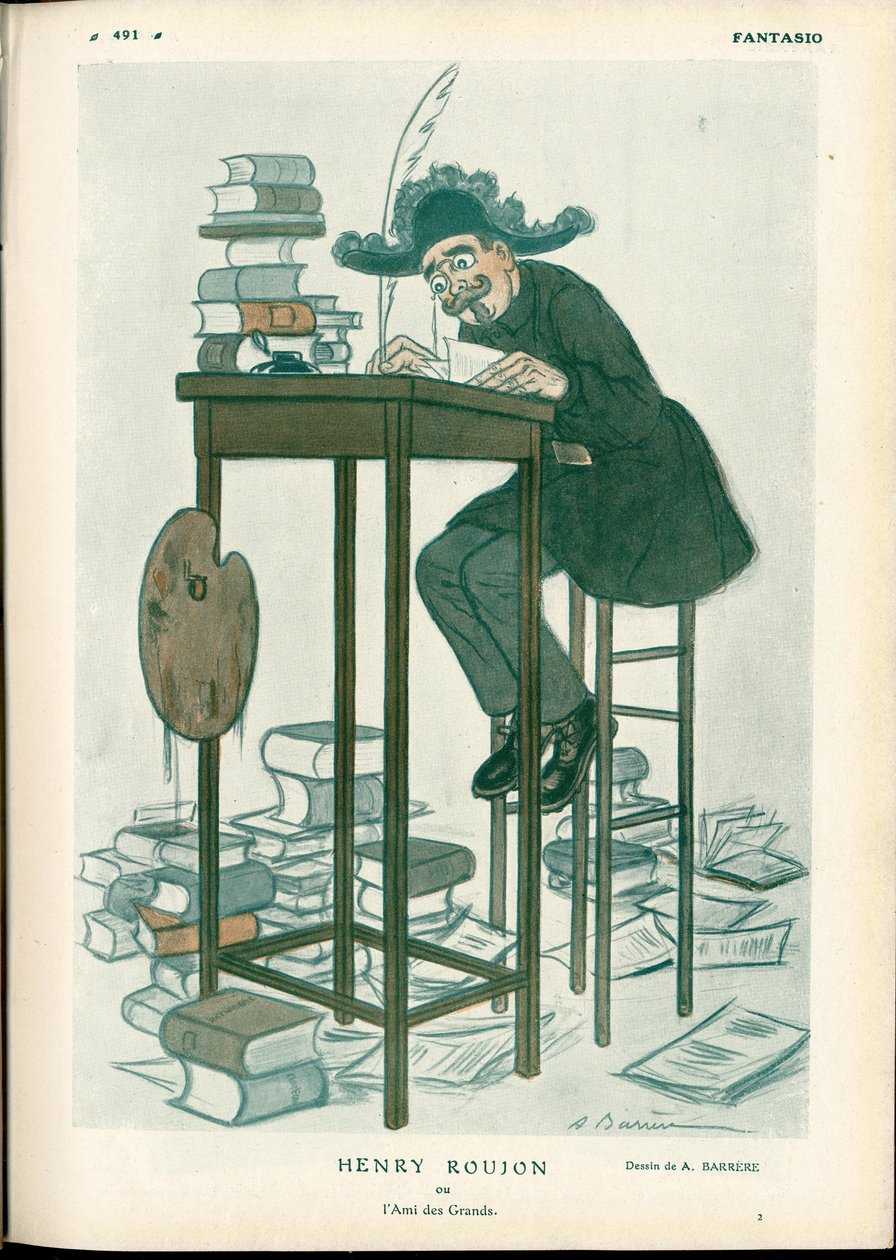 Fantasio, ca. 1912_2_15 - Ilustração de A Barrere (1874-1931): Belas Artes, Escrita de Leitura - Roujon Henry de Adrien Barrere
