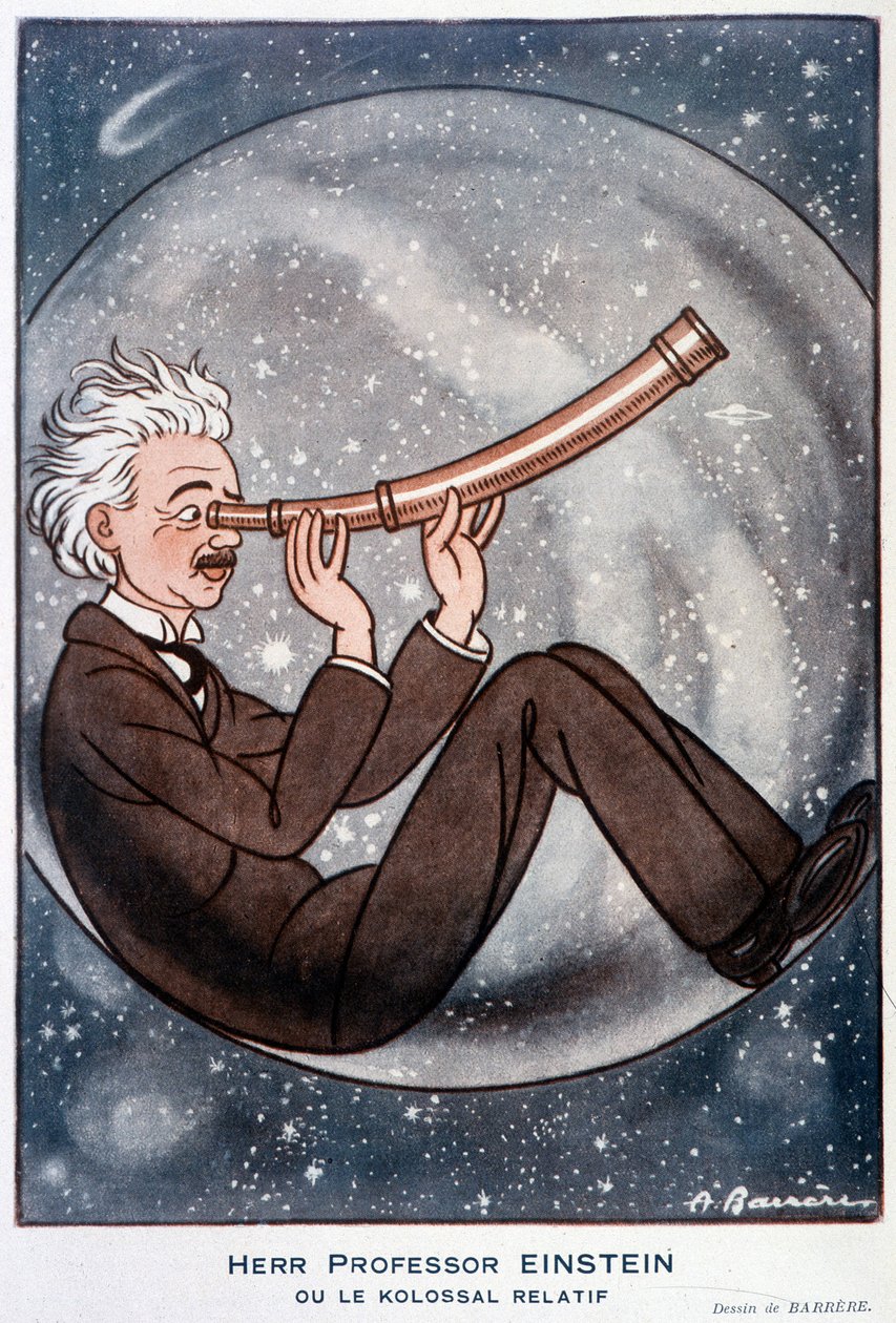 Herr professor Einstein ou o parente Kolossal - Ilustração de Adrien Barrere (1877-1931) em "Fantasio" de 01/03/1931 de Adrien Barrere