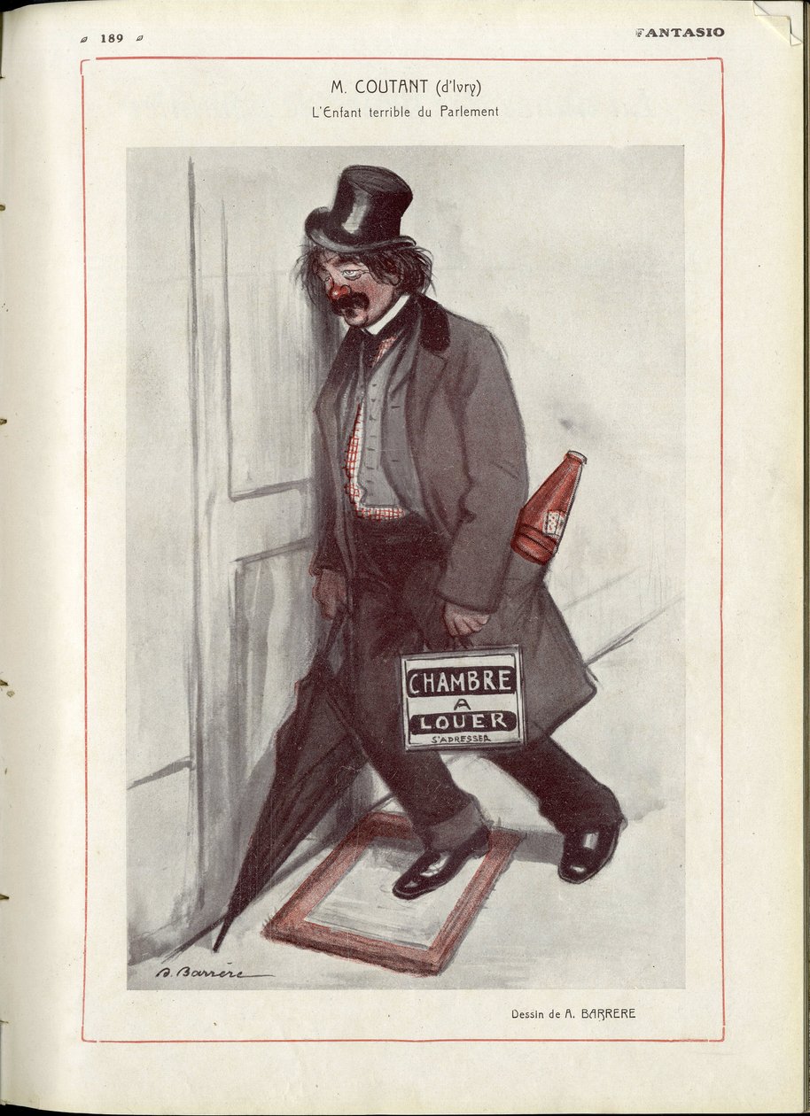 Ilustração de A Barrere (1874-1931) em "Fantasio" - Confira as datas - Coutant Jules de Adrien Barrere