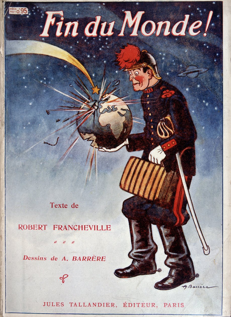 La terre atingido por um cometa - Capa do livro "Fin du monde" de Francheville, doente. de A. Barrère, Tallandier de Adrien Barrere