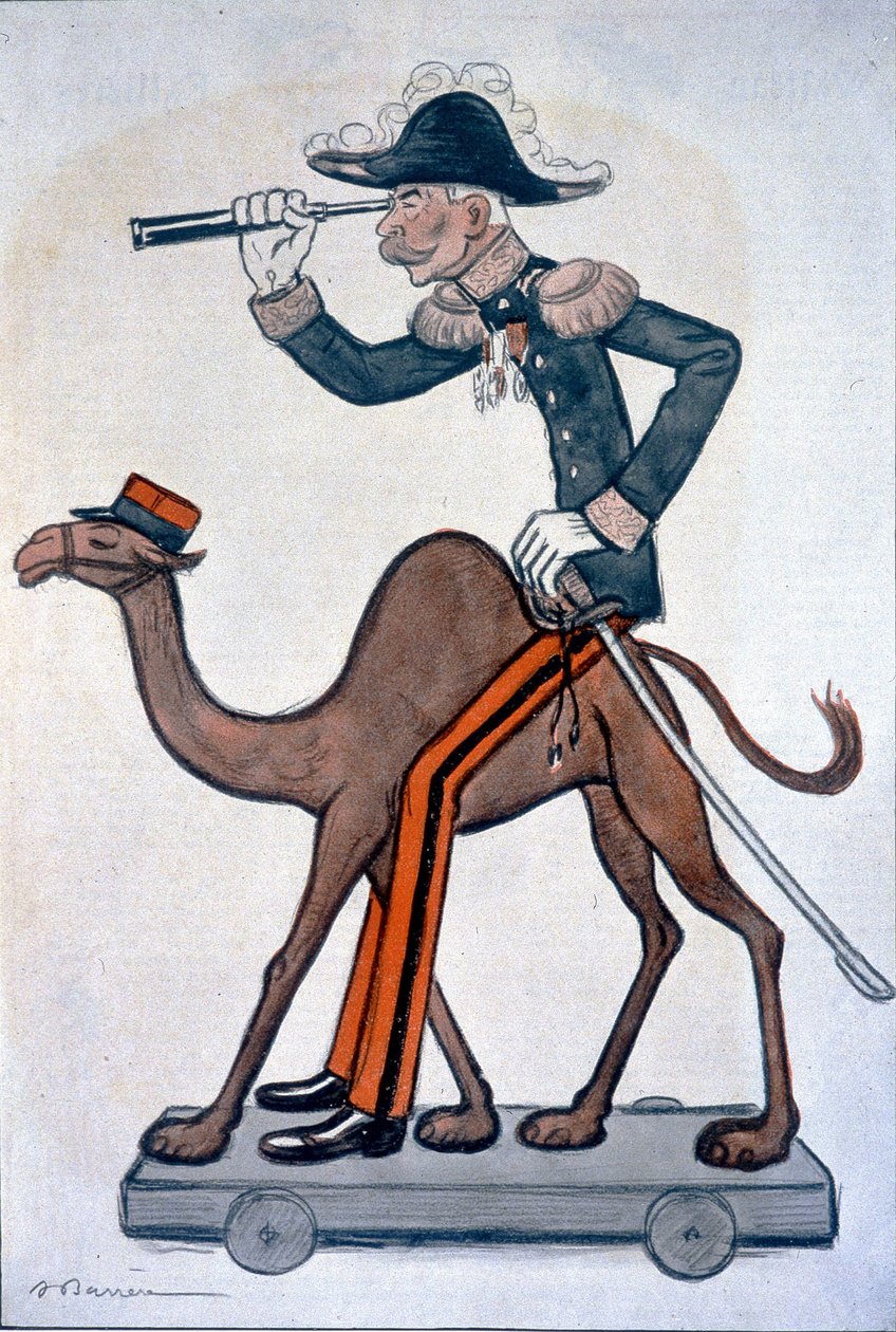 Moulaï - Hubert (Louis-Hubert-Gonzalve) Lyautey (1854-1934), desenho animado de Lyautey em Marrocos - por Barrère, em "Fantasio" de 15/06/1912 de Adrien Barrere
