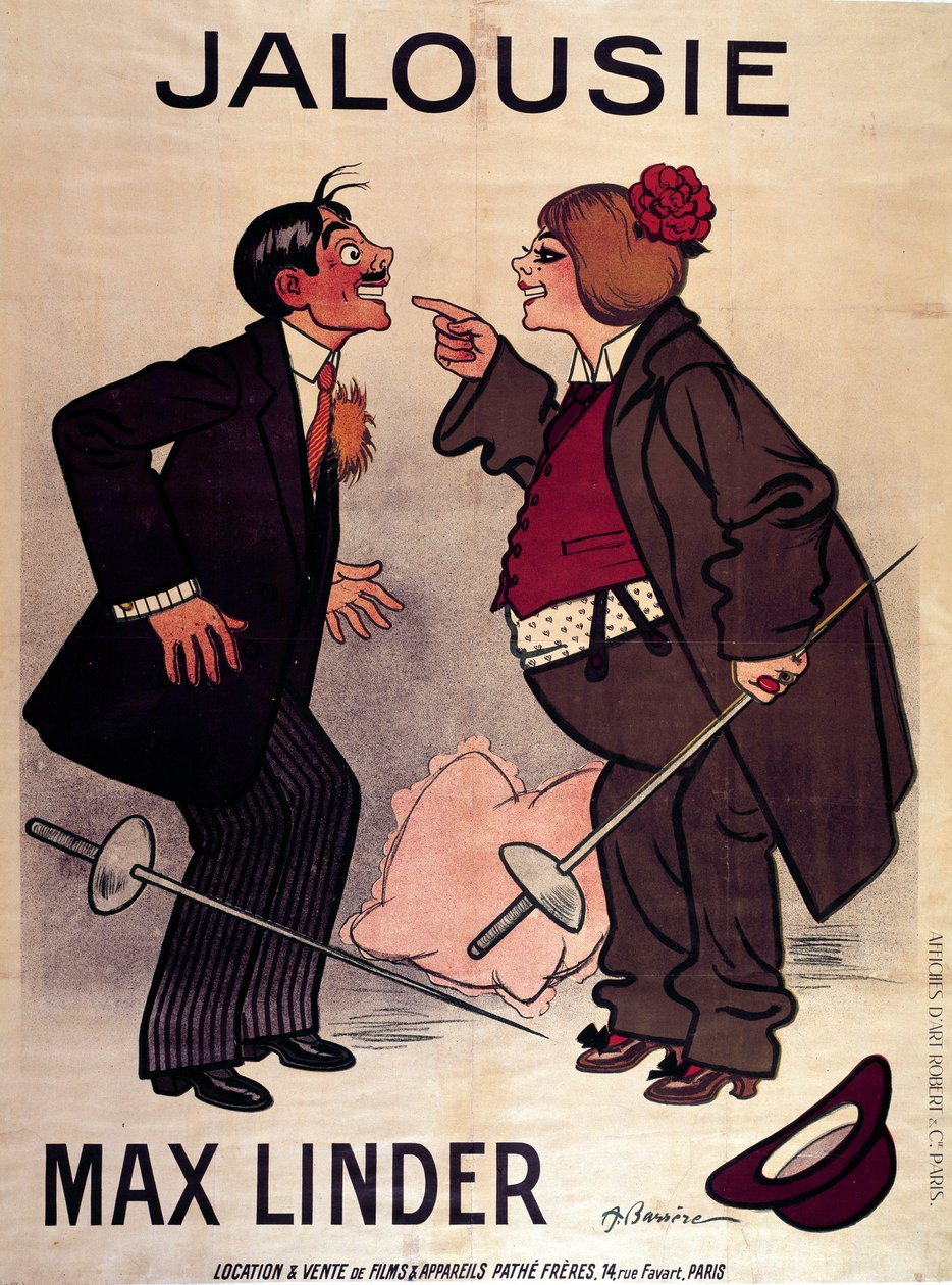Poster de "Jalouise" (ou Max e o marido ciumento) por Max Linder (Gabriel Lieuvielle de Adrien Barrere