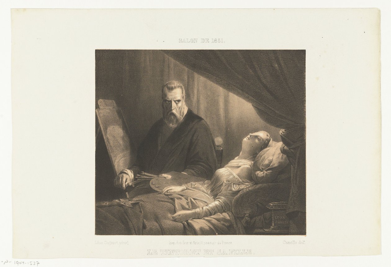 Tintoretto no leito de morte da sua filha
Le Tintoret et sa fille (título sobre o objecto)
Salon de 1851 (título da série sobre o objecto) de Adrien Canelle
