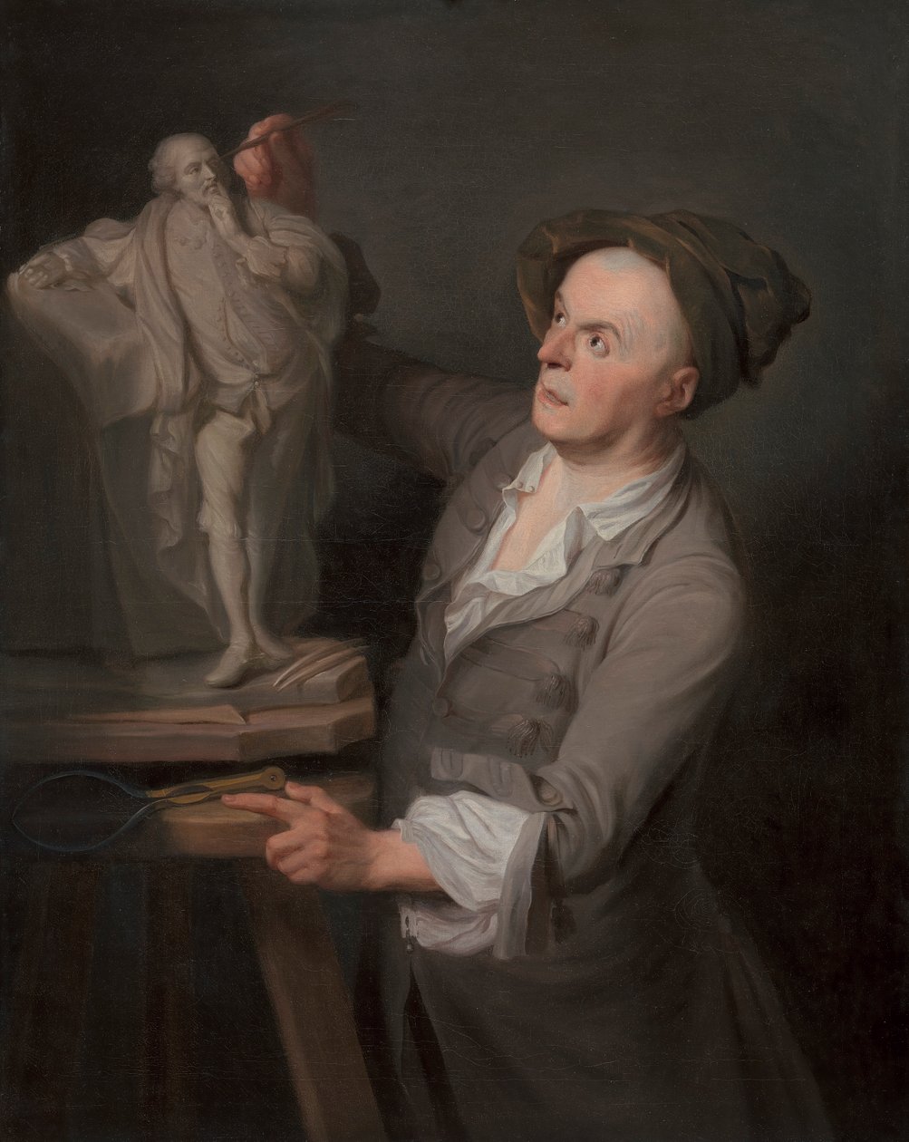 Louis-Francois Roubiliac Modelando o seu Monumento a Shakespeare de Adrien Carpentiers