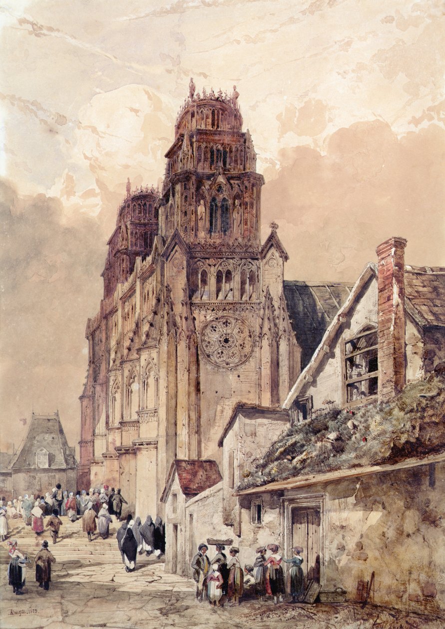 Catedral de Orleans, 1832 (wc no papel) de Adrien Dauzats