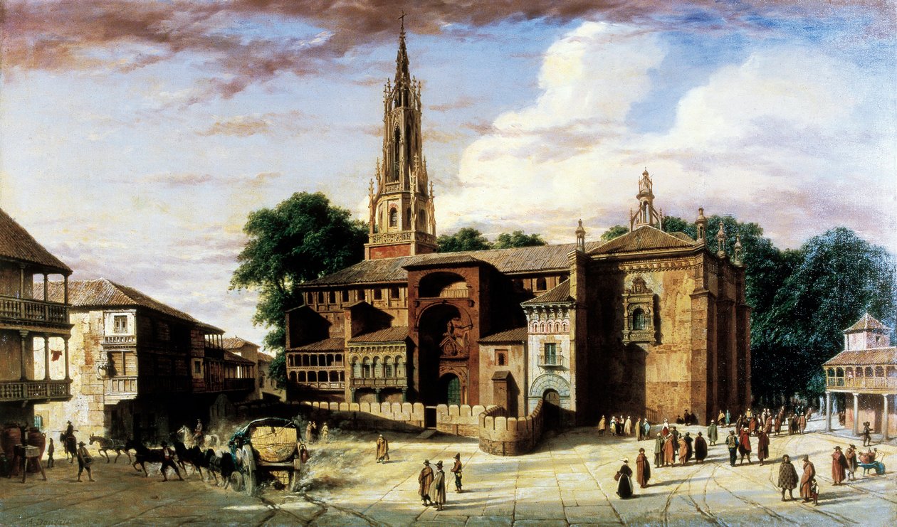 "Vista da cidade de Manzanares na Espanha" de Adrien Dauzats