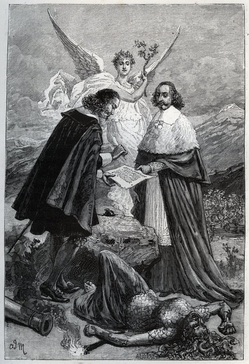 Alegoria do Tratado de Paz dos Pirenéus em 7 de novembro de Adrien Emmanuel Marie