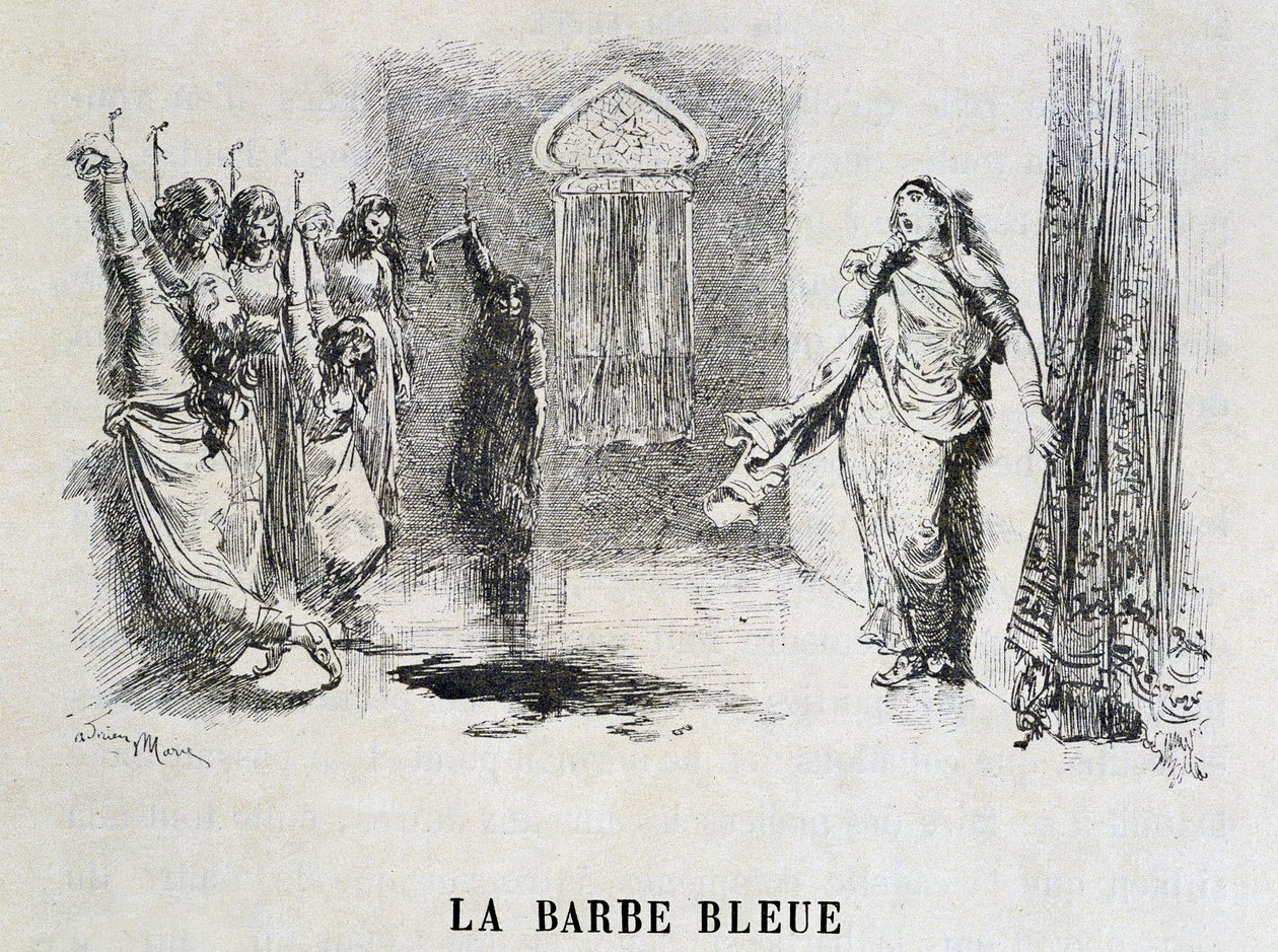 Beard Bleue - em "Les Tales de Fées" de Charles Perrault, ilustrações de Adrien Marie de Adrien Emmanuel Marie