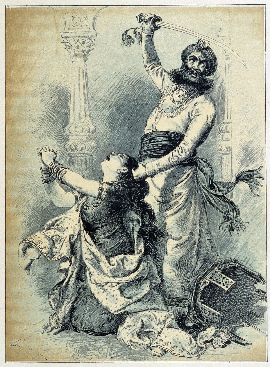 Beard Bleue - em "Les Tales de Fées" de Charles Perrault, ilustrações de Adrien Marie de Adrien Emmanuel Marie