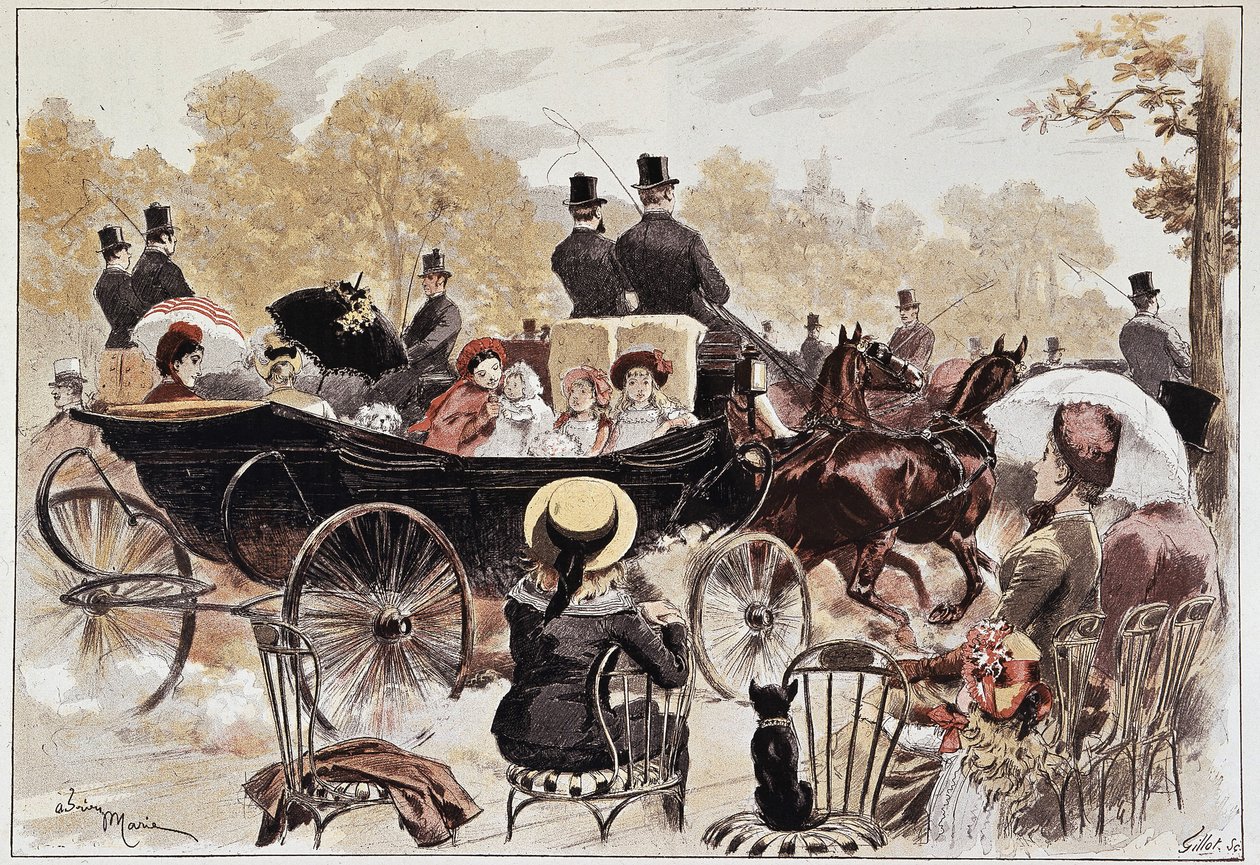 A caminhada das crianças nos Campos Elísios de Marie, no final do século XIX de Adrien Emmanuel Marie