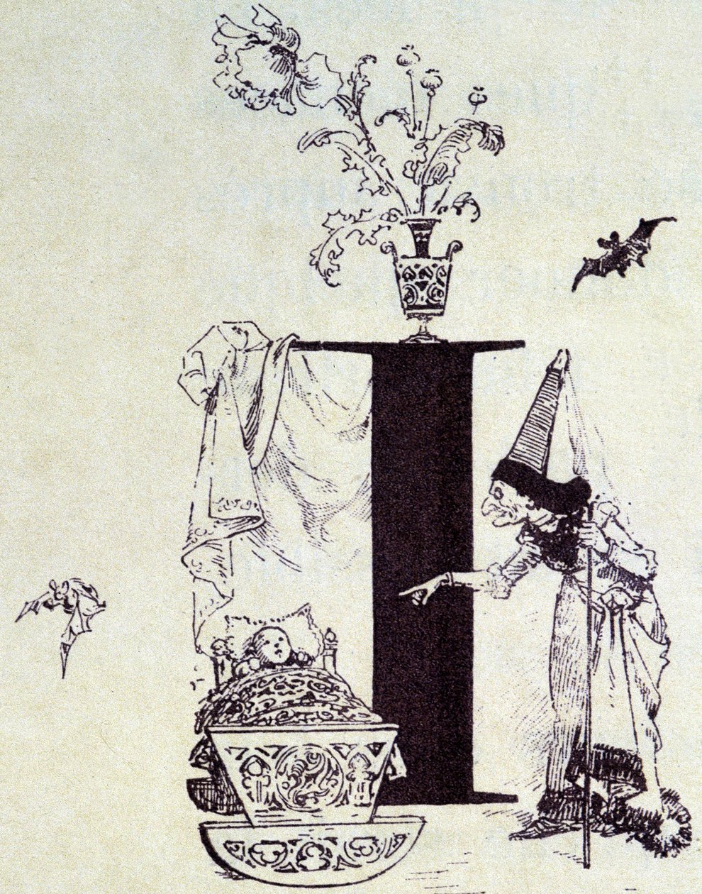 A Bela Adormecida - em "Contos de Fadas" de Charles Perrault, ilustrações de Adrien Marie de Adrien Emmanuel Marie