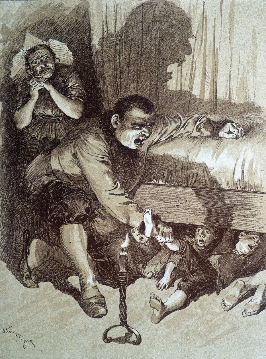 Pepetit Poucet - em "Les contos de fées" de Charles Perrault, ilustrações de Adrien Marie de Adrien Emmanuel Marie