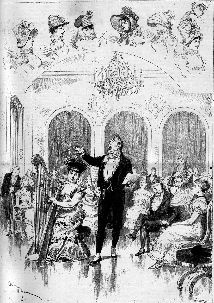 Interpretação de uma ópera: "Janot" sobre uma música de Charles Lecocq (1832-1918) e um libreto de Ludovic Halevy (1834-1908) e Henri (Henry) Meilhac (1831-1897) com Marie Desclauzas (1840-1912) (Alexina), Alfred Jolly (18... -1891) (Chateauminet), Jeane G de Adrien Emmanuel Marie
