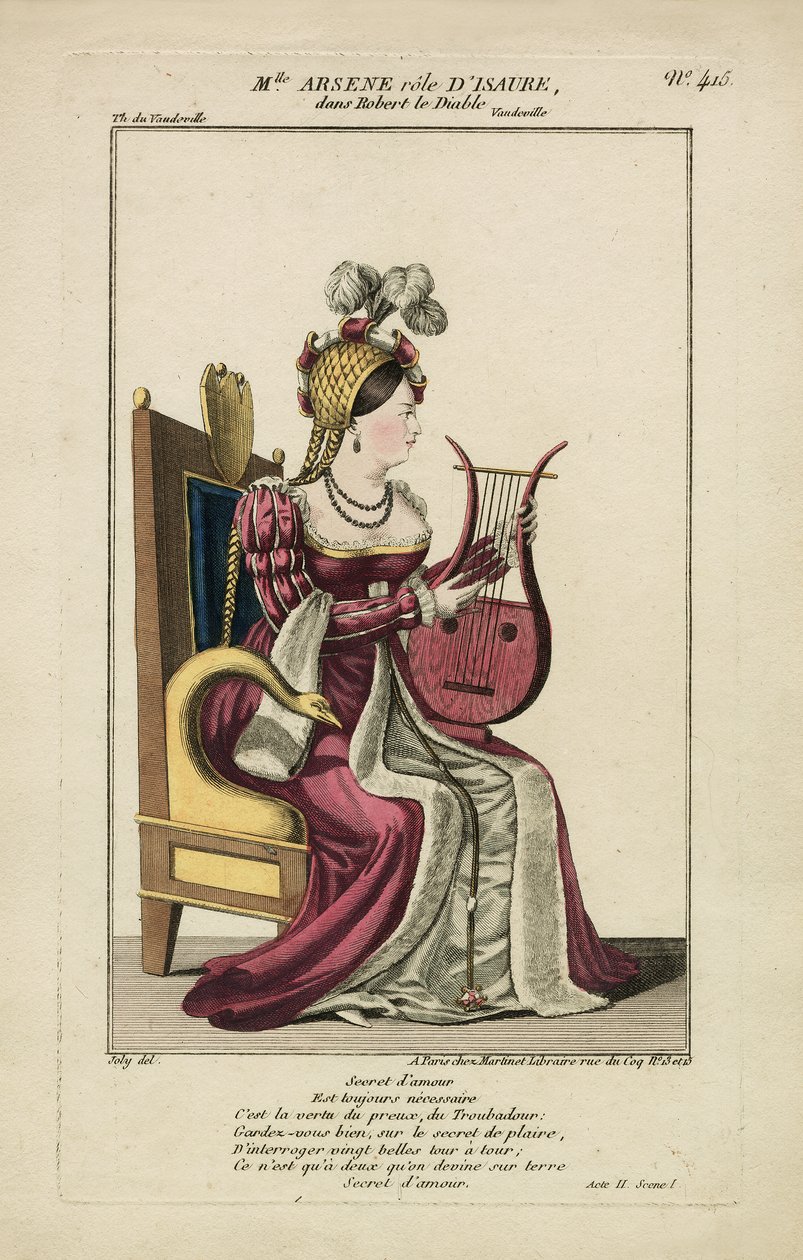 Miss Arsene no papel de Isaure, Paris 1812 (impressão) de Adrien Joly