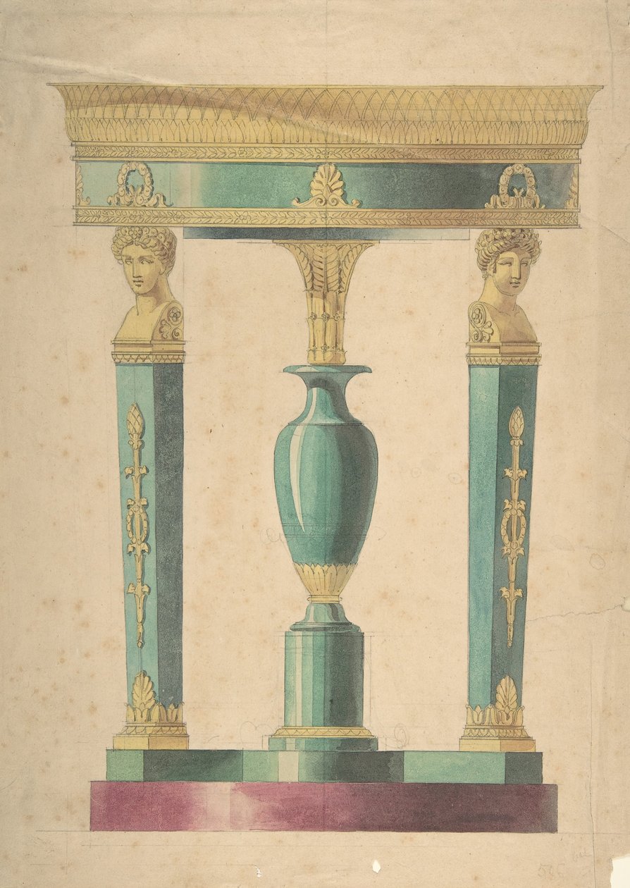 Design para uma mesa, início do século XIX. de Adrien Louis Marie Cavelier.