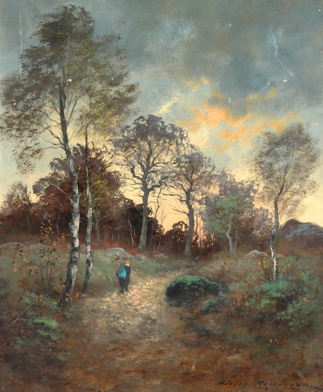 Figura Andando por uma floresta de Adrien Rousseau