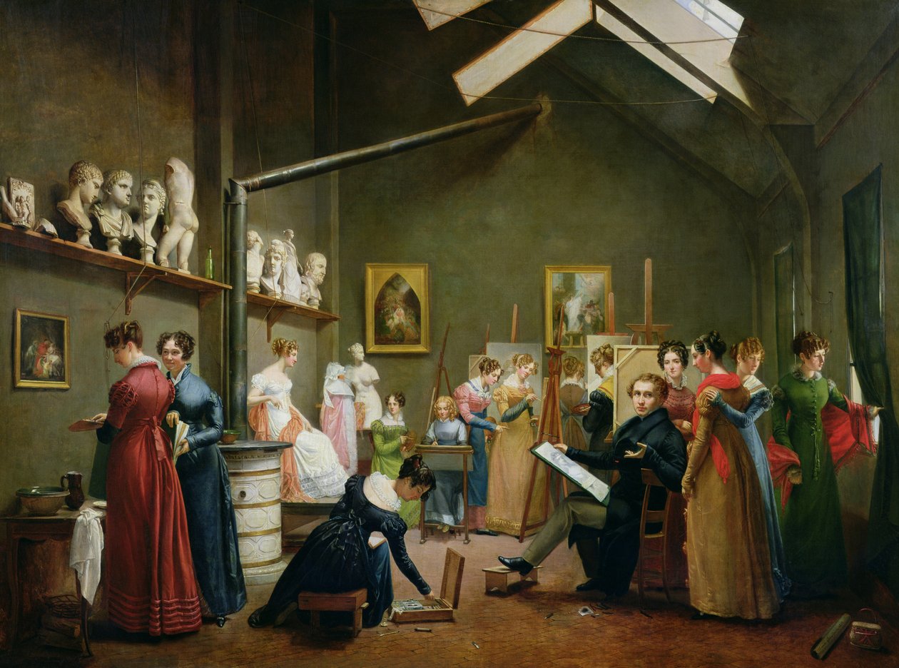 O interior do estúdio de Abel de Pujol de Adrienne Marie Louise Grandpierre Deverzy