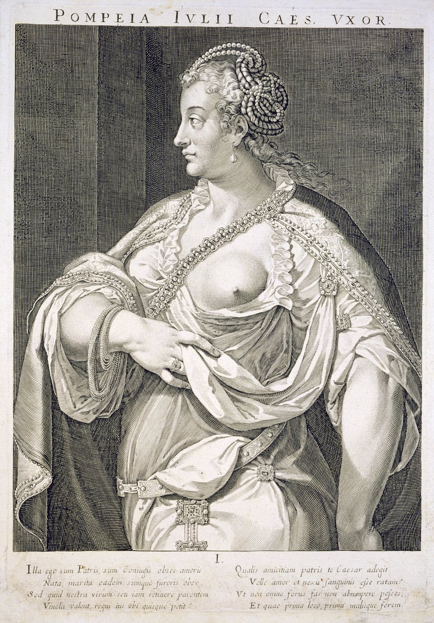Pompeia (d. 122 dC) esposa de Júlio César de Aegidius Sadeler or Saedeler