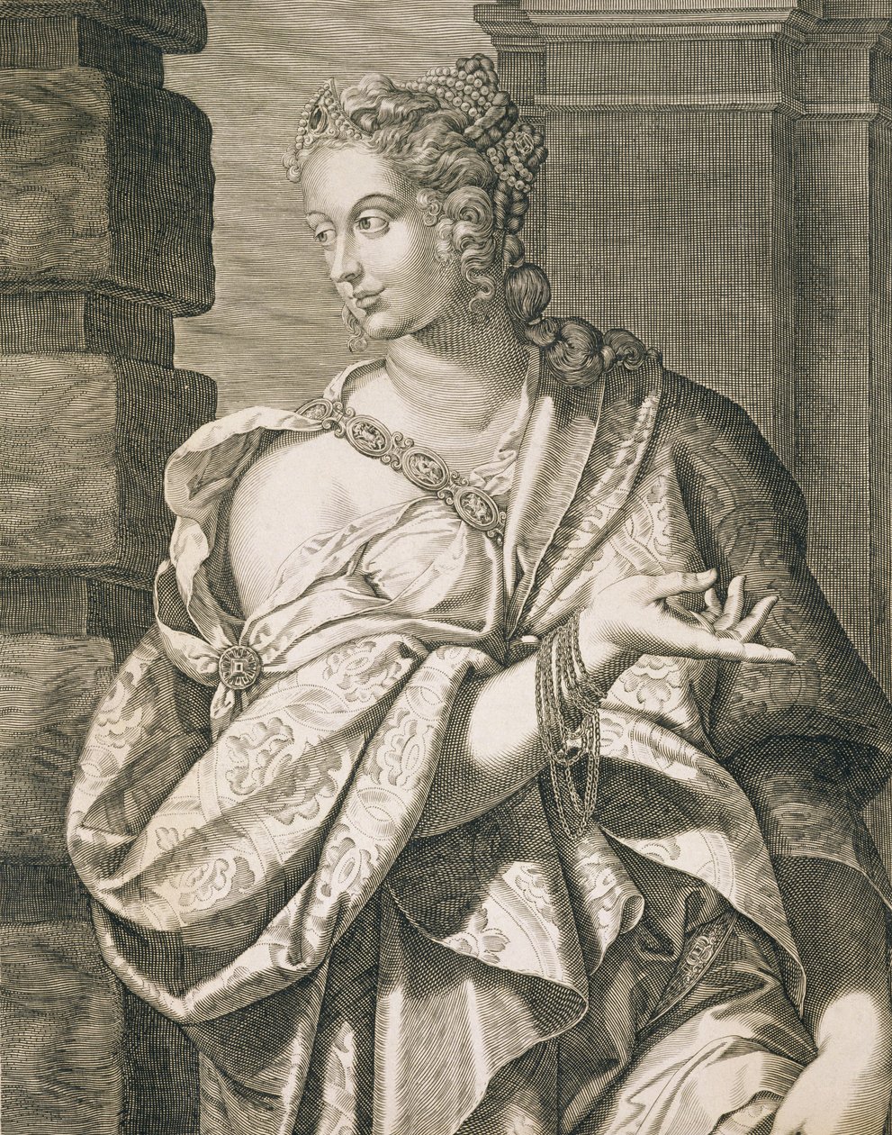 Statilia Messalina terceira esposa do Nero de Aegidius Sadeler or Saedeler