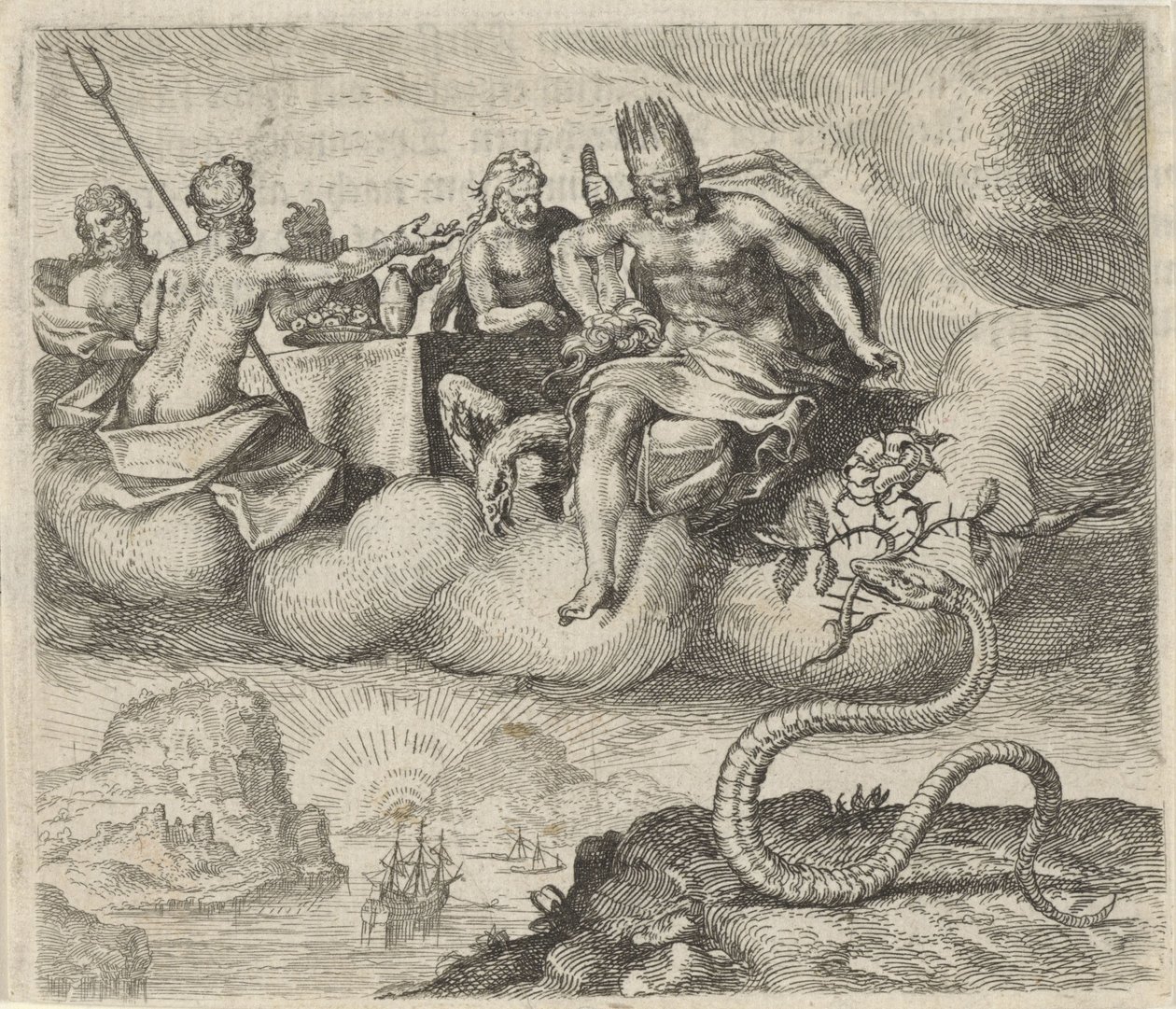 Fábula de Júpiter e a serpente de Egidius  Sadeler (II)