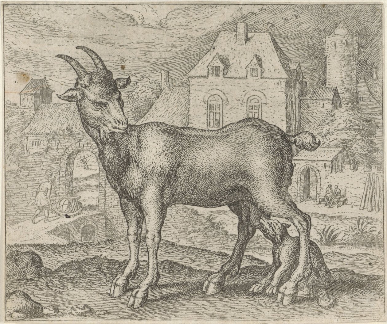 Fábula da cabra e do jovem lobo de Egidius  Sadeler (II)