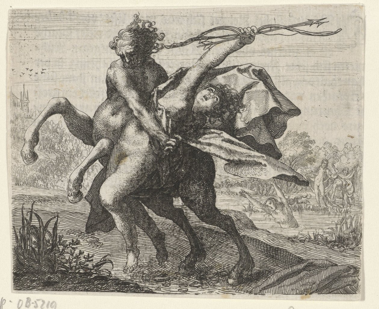 Fábula do rapto de uma mulher por um centauro de Egidius  Sadeler (II)