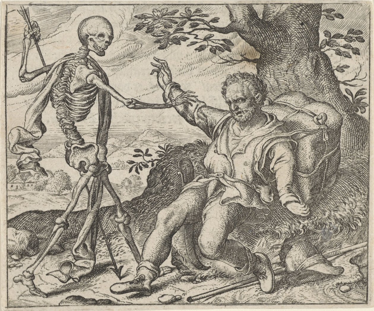 Fábula do velho e da morte de Egidius  Sadeler (II)