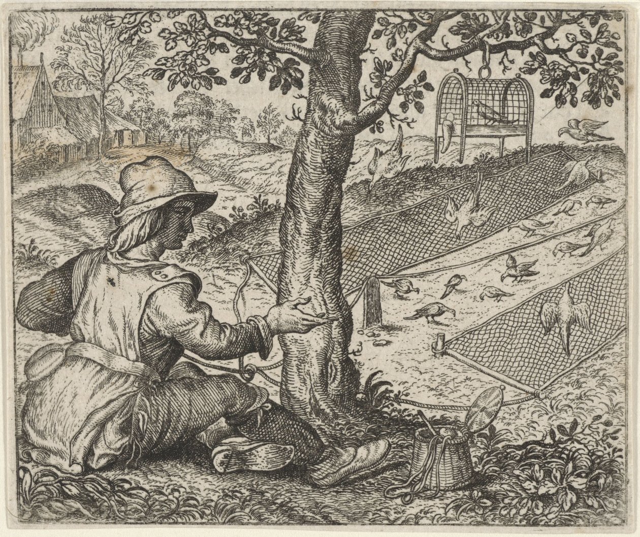 A fábula do observador de pássaros de Egidius  Sadeler (II)