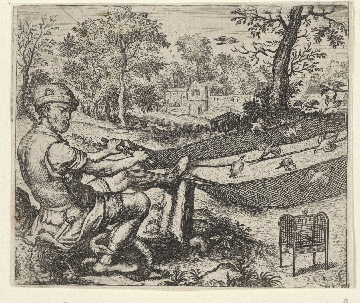 Fábula do Passarinho e a Serpente de Egidius  Sadeler (II)